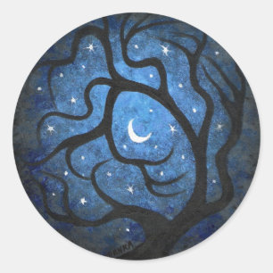 Pegatina Redonda Árbol de misterio