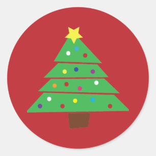 Pegatina Redonda Árbol de navidad