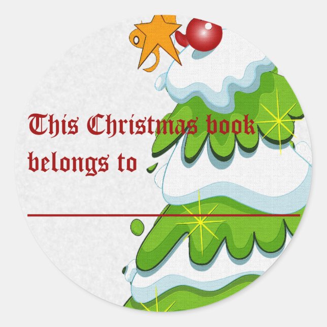 Pegatina Redonda Árbol de Navidad (Anverso)