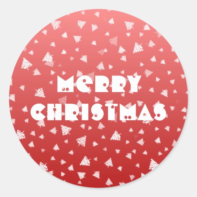 Pegatina Redonda Árbol de Navidad (Anverso)