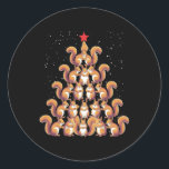 Pegatina Redonda Árbol de Navidad de cacahuete La ardilla navideña<br><div class="desc">Árbol de Navidad de cacahuete La ardilla Navidad Mujeres de árbol y campeón; niños</div>