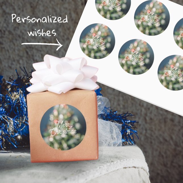 Pegatina Redonda Árbol de Navidad de estilo vintage (Subido por el creador)