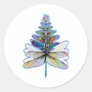 Pegatina Redonda Árbol de navidad de la libra