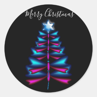 Pegatina Redonda Árbol de navidad de la libra