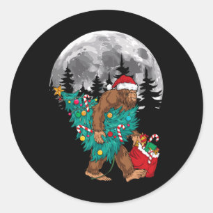 Pegatina Redonda Árbol de Navidad de pie grande enciende Navidad Ni