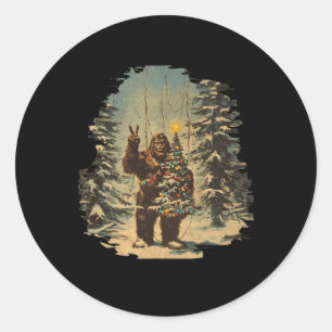 Pegatina Redonda Árbol de Navidad de pie grande enciende Tarot Xmas