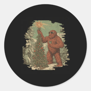 Pegatina Redonda Árbol de Navidad de pie grande enciende Tarot Xmas