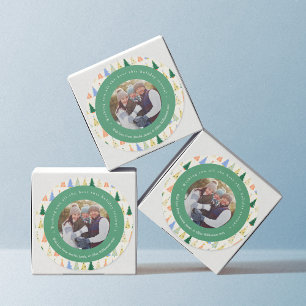 Pegatina Redonda Árbol de Navidad lindo Personalizado de familia ve