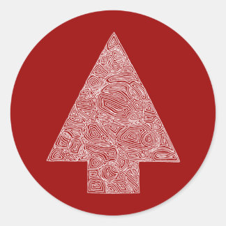 Pegatina Redonda Árbol de Navidad moderno