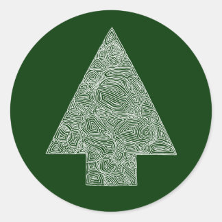 Pegatina Redonda Árbol de Navidad moderno