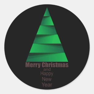 Pegatina Redonda Árbol de Navidad moderno