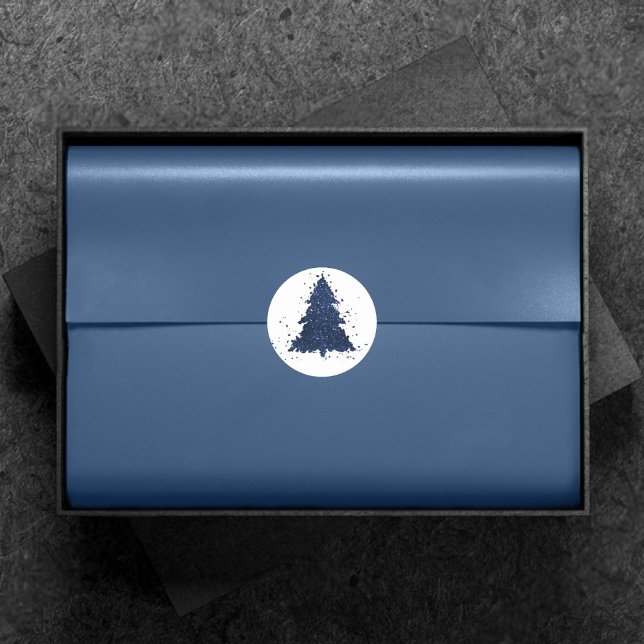 Pegatina Redonda Árbol de Navidad Moody | Placa azul de la Marina C (Subido por el creador)