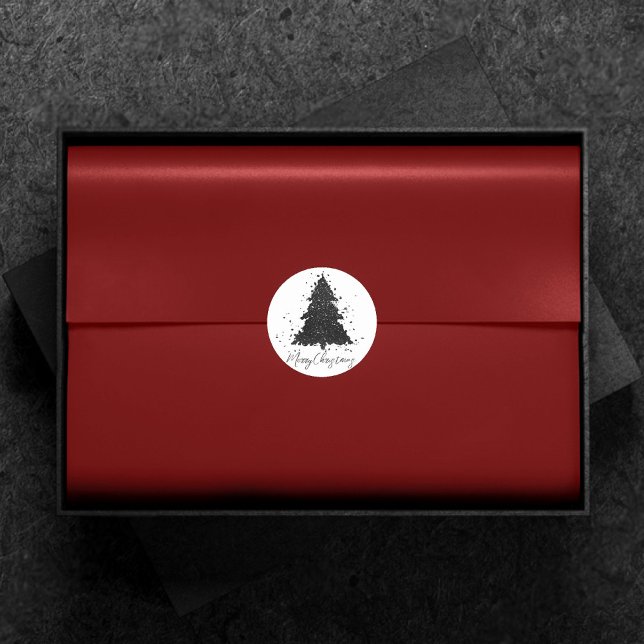 Pegatina Redonda Árbol de Navidad Moody | Sólo bandeja negra de pla (Subido por el creador)