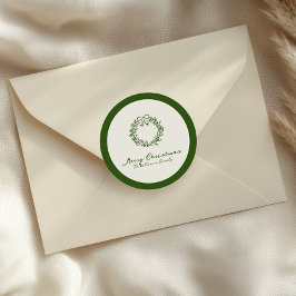 Pegatina Redonda Árbol de Navidad Rojo y Verde