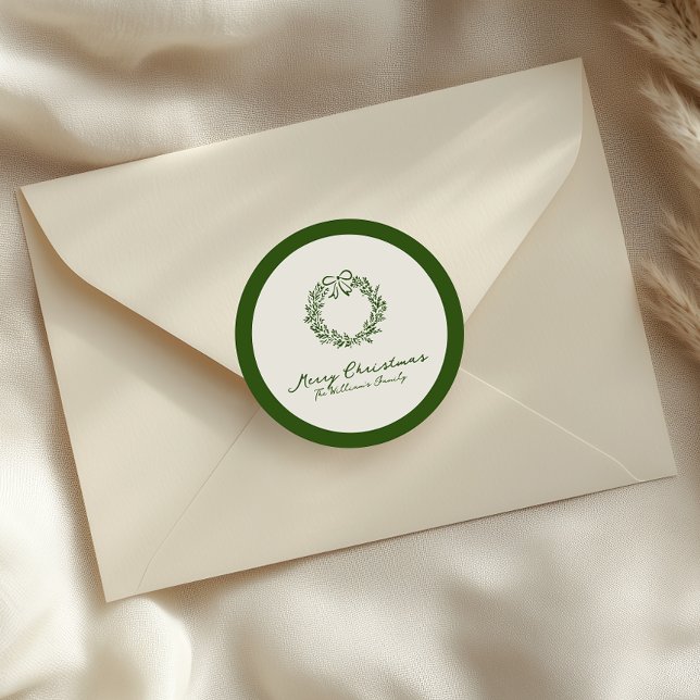 Pegatina Redonda Árbol de Navidad Rojo y Verde (Subido por el creador)