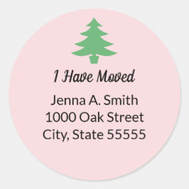 Pegatina Redonda Arbol de Navidad Verde Rosa Que He Movido