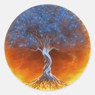 Pegatina Redonda Árbol de vida