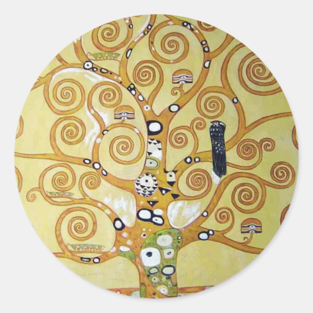 Pegatina Redonda ÁRBOL DE VIDA - Klimt (Anverso)