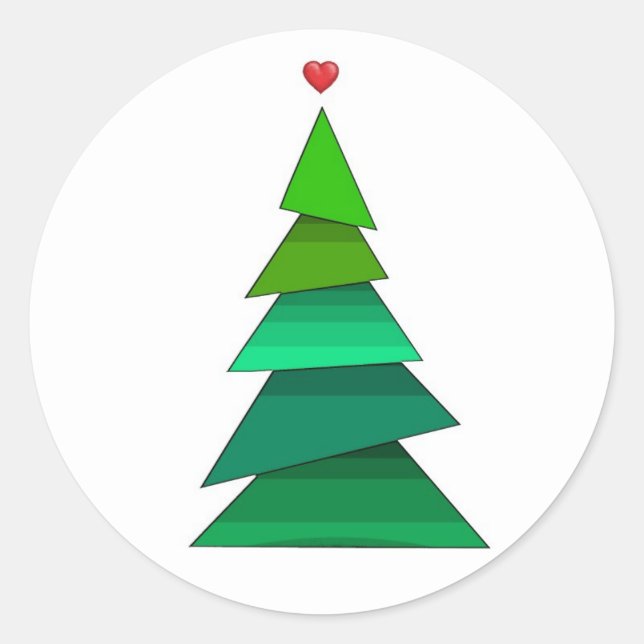 Pegatina Redonda Árbol del corazón (Anverso)