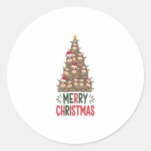 Pegatina Redonda Árbol eslovaco navideño