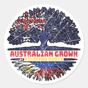Pegatina Redonda Árbol filipino australiano