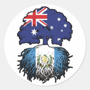 Pegatina Redonda Árbol guatemalteco australiano de Australia