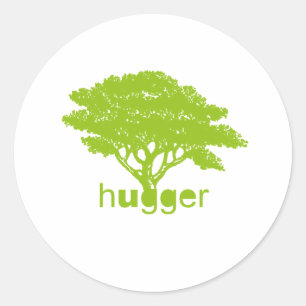 Pegatina Redonda Árbol Hugger bottom