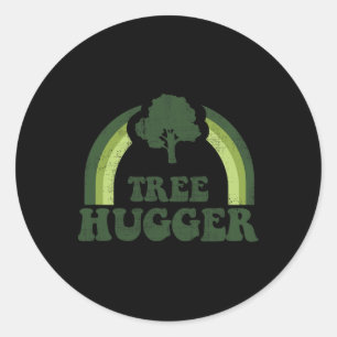 Pegatina Redonda Árbol Hugger Vintage Retro Naturaleza Oído Ambient
