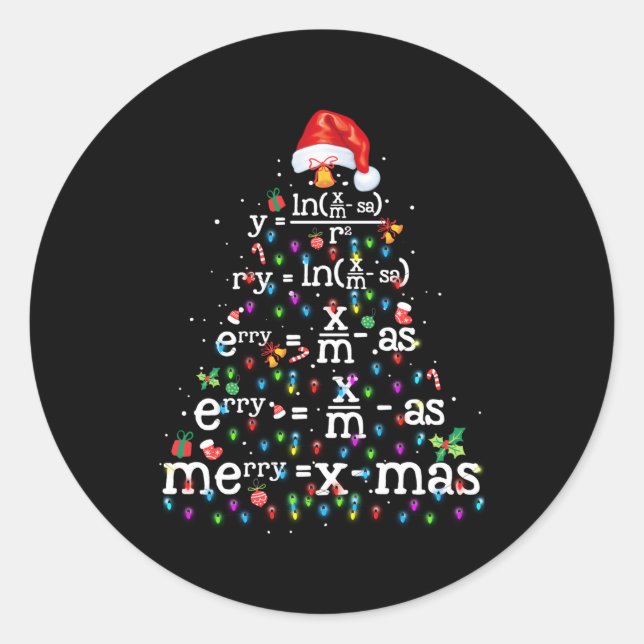 Pegatina Redonda Árbol matemático (Anverso)