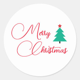 Pegatina Redonda Árbol navideño de navidad