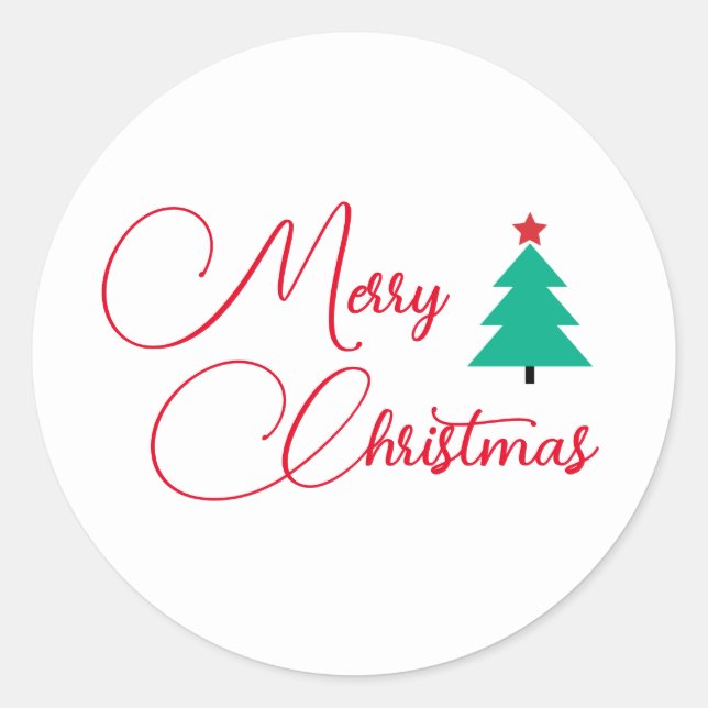 Pegatina Redonda Árbol navideño de navidad (Anverso)