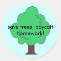 árbol, salve árboles, boicotea los deberes.