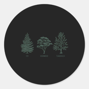 Pegatina Redonda Árbol sutil contra Trump Árbol de camisas Fir Dogw