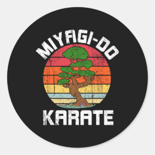 Pegatina Redonda Árbol vintage Miyagi-do Karate Bonsai