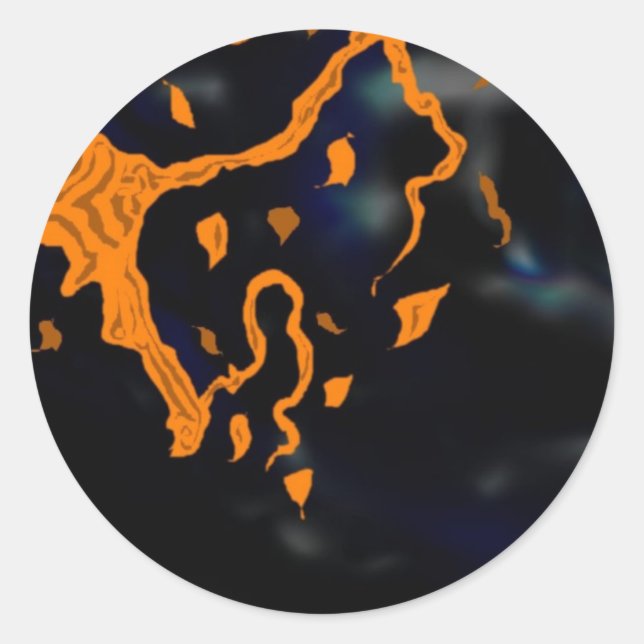 Pegatina Redonda Árbol y luna (Anverso)