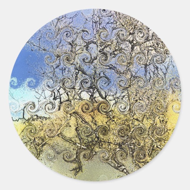 PEGATINA REDONDA ÁRBOLES (Anverso)