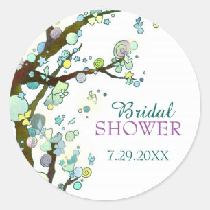 Pegatina Redonda Árboles caprichosos Ducha Bridal Blanca