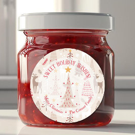 Pegatina Redonda Árboles navideños de renos horneados caseros