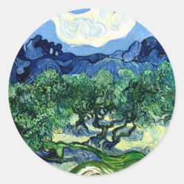 Pegatina Redonda Árboles olivos con alpilles (1889) Bella Artes Van