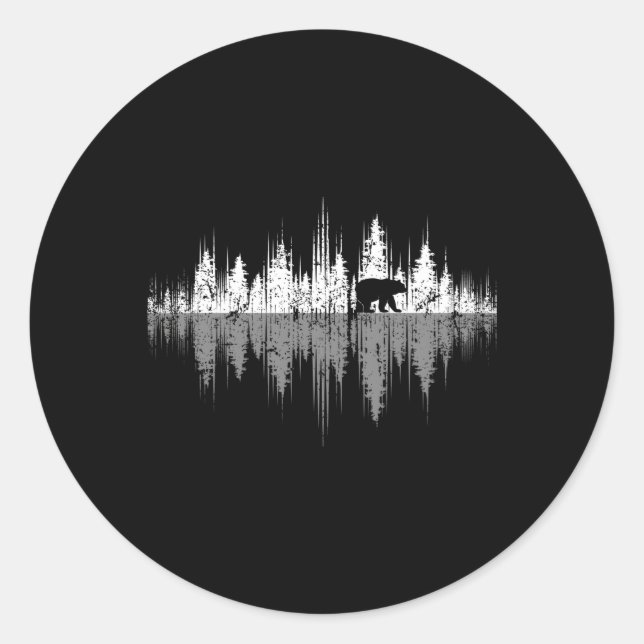 Pegatina Redonda Árboles Reflejo Naturaleza de la Vida Silvestre An (Anverso)