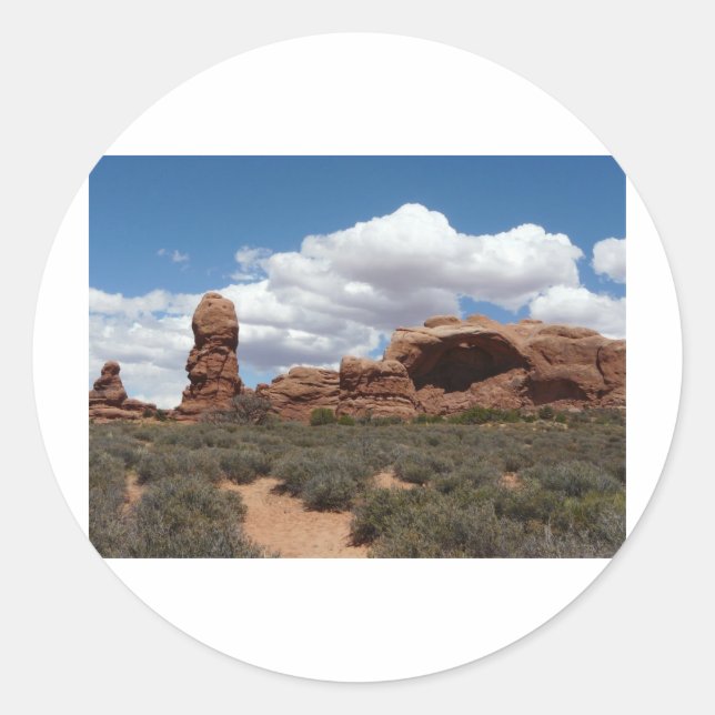 Pegatina Redonda arca de muab utah (Anverso)
