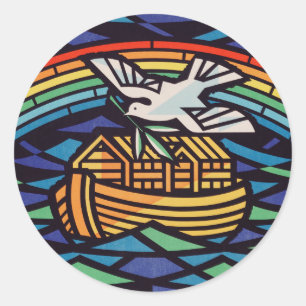 Pegatina Redonda Arca de Noé con Espíritu Santo