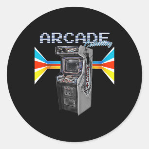 Pegatina Redonda Arcade Cabinet Machine 1970 1980 1990 Video Game C