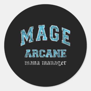 Pegatina Redonda Arcane Mage Mmo Gamer