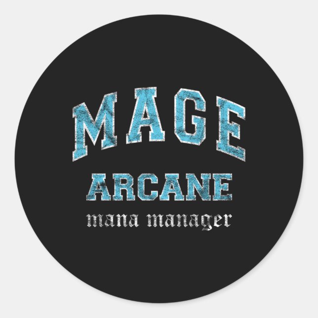 Pegatina Redonda Arcane Mage Mmo Gamer (Anverso)
