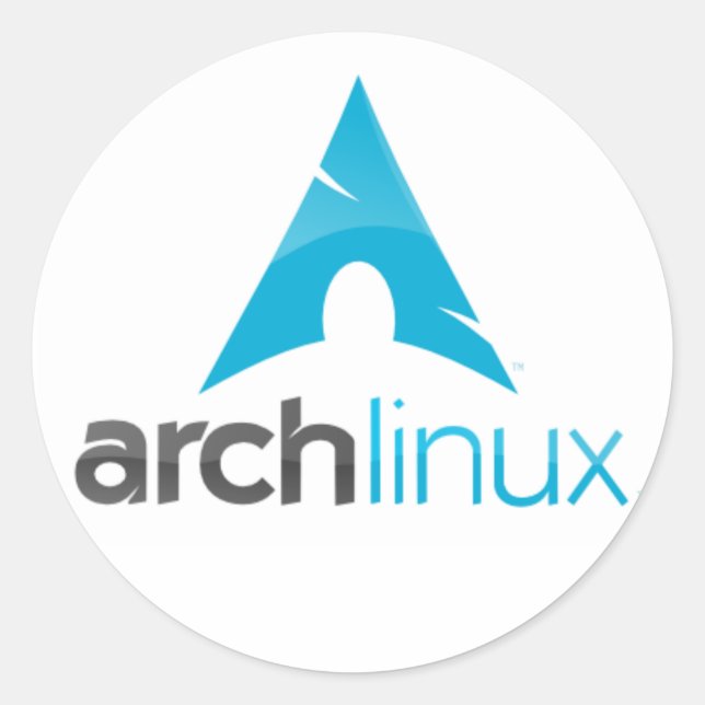 Pegatina Redonda arch linux logo (Anverso)