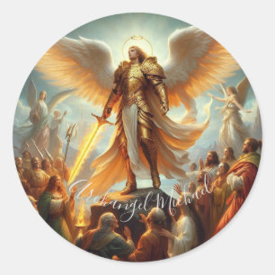Pegatina Redonda Archangel Michael