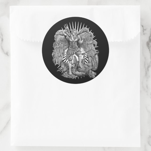 Pegatina Redonda Archangel Michael (Bolso)