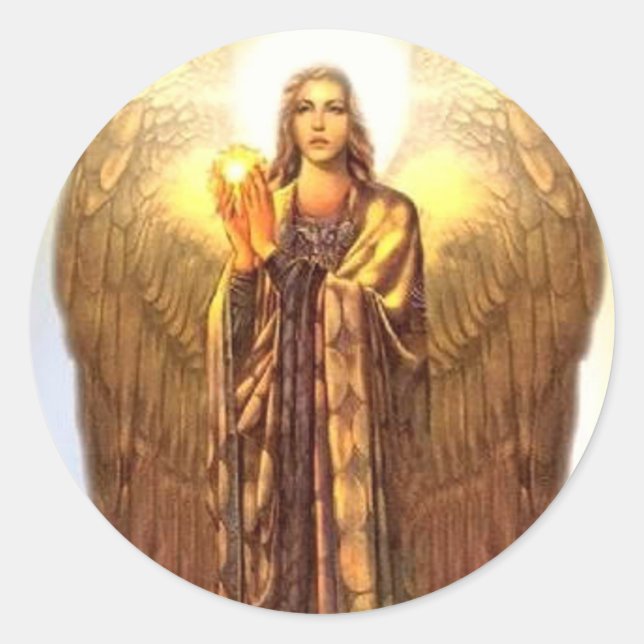 Pegatina Redonda Archangel Uriel (Anverso)
