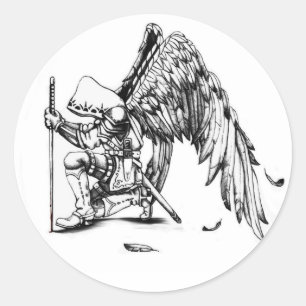 Pegatina Redonda ArchAngel Warrior